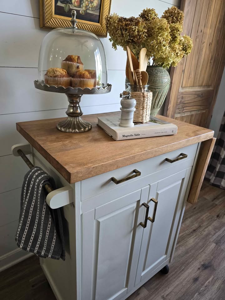 Custom Refinished Kitchen Island / Coffee Bar ✨