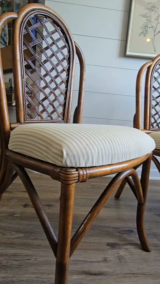 Vintage Set of 3 Rattan/Bamboo Dining Chairs