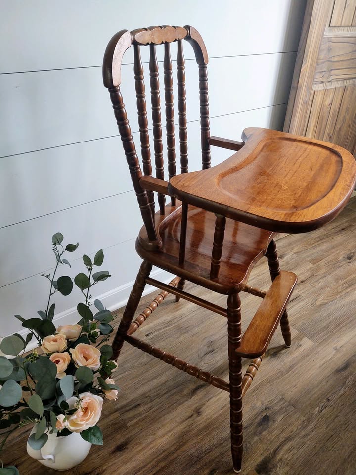 Vintage wooden highchair