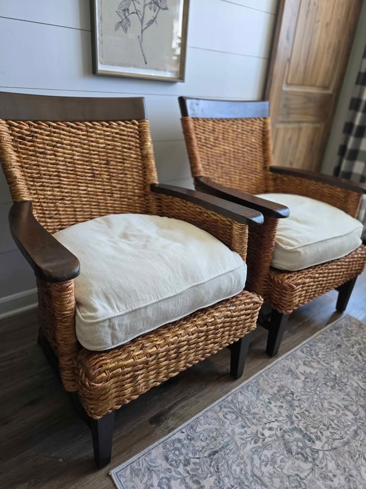 Vintage Pier 1 Imports Woven Rattan Chairs